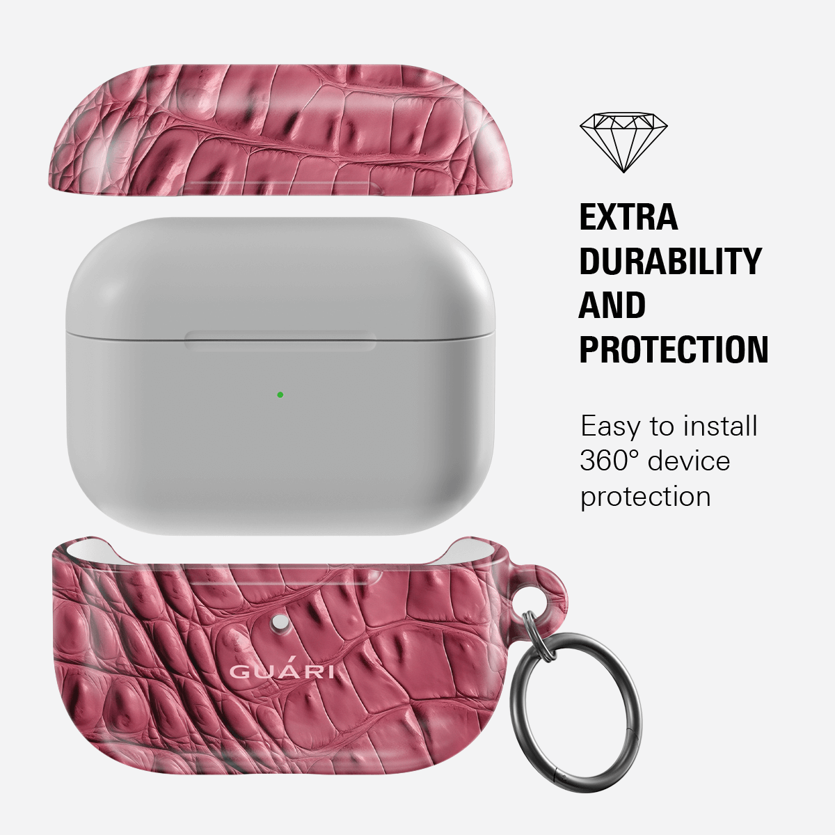 RASPBERRY ALLIGATOR AIRPODS 1/2 CASE